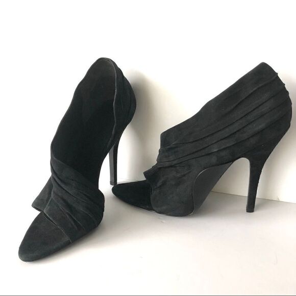 ALEXANDER WANG MAJA PUMPS BLACK SUEDE DRAPED HEEL - Picture 5 of 8